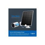 Tapo A200, Güvenlik Kamerası Için 360° Ayarlanabilir Montajlı IP65 Sertifikalı Su ve Toz Geçirmez 4,5W'A Kadar Şarj Gücü 4m Şarj Kablolu Güneş Paneli