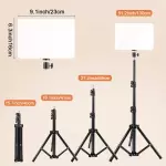 10 inç LED Düz Panel, 43 inç Ayarlanabilir Tripod Standlı, USB Güçlü PP Malzeme, Fotoğrafçılık, Canlı Yayın ve Fotoğraf Stüdyoları için 3 Renk Modu ve 10 Parlaklık Seviyesi ile Kısılabilir