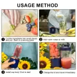 USB Şarjlı Taşınabilir Çift Bardaklı Sıkacağı - Kolay Temizlik, Hızlı Suyu Ev & Dış Mekan Kullanımı İçin