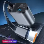 4'ü 1 Arada Ultra Hızlı Geri Çekilebilir Araba Şarj Cihazı