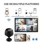 Kablosuz Mini Gözetleme Kamerası, 480p Video Kaydı, Şarj Edilebilir Lityum Polimer Pili, USB/Pil Güçlü, Wi-Fi Etkin Ev, Ofis, Araba İzleme için Siyah