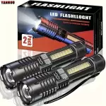 2 Süper Parlak Şarj Edilebilir LED El Fenerleri, Taşınabilir Geri Çekilebilir