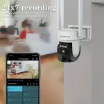 2K 3MP Güneş Enerjili Güvenlik Kamerası 360° Görüntüleme, İki Yönlü Konuşma, Renkli Gece Görüşü, Spot Işık/Siren, Hareket Algılama Ve Bulut/SD Depolama